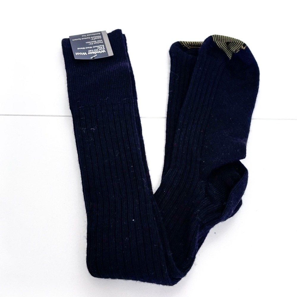 Gold Toe Womens Windsor Wool Over the Calf Socks One Size Navy Blue 1 Pair Pack